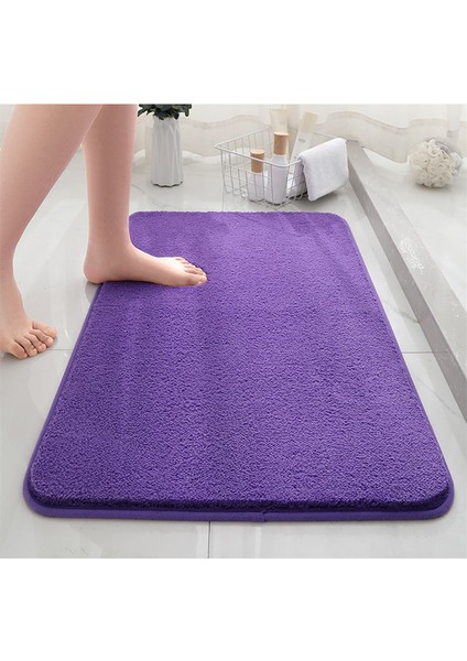 Şarap Kırmızısı 60X90 cm Düz Renk Kabarık Banyo Paspas Kaymaz Banyo Halıları Paspas Tuvalet Emici Zemin Halı Yanında Küvet Lavabo Yıkanabilir (Yurt Dışından)