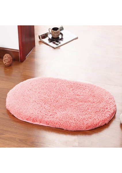 Pembe 80X120 cm Banyo Halıları Emici Kaymaz Banyo Paspasları Yumuşak Bellek Köpüklü Paspas Paspas Oturma Odası Banyo Halıları Oval... (Yurt Dışından)