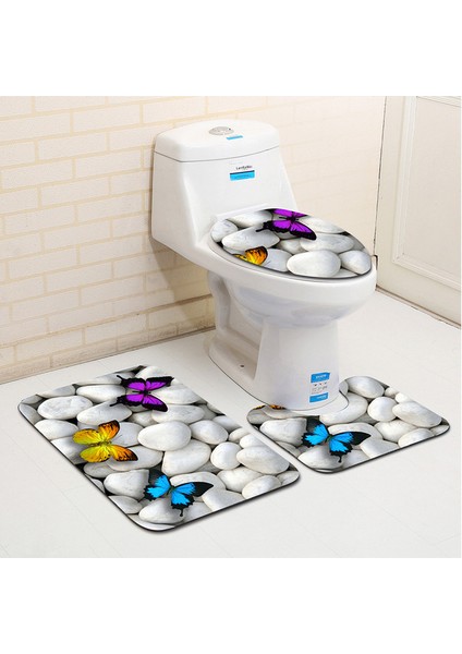 M-3 Adet Zeegle Banyo Paspas Seti Mikrofiber Halı Banyo Tuvalet Çıtası Banyo Paspas Ev Dekorasyon Için Emici Banyo Halıları Set (Yurt Dışından)