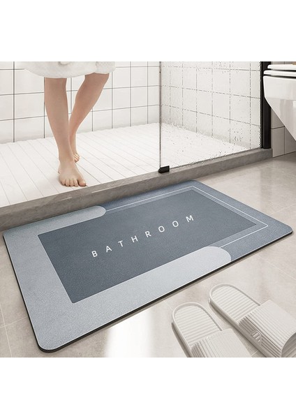 Gri-B 40X50CM-15.7X20INCH Süper Emici Kaymaz Banyo Paspas Tuvalet Kaymaz Küvet Ayak Mat Mutfak Oturma Odası Zemin Mat Ev Dekor (Yurt Dışından)