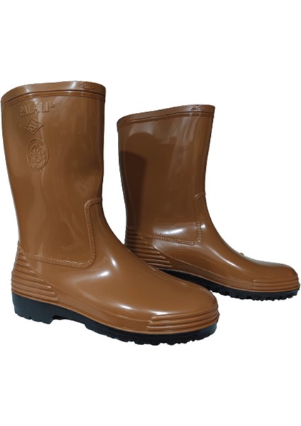 Unisex Açık Kahve Siyah Taban Kısa Yağmur Çizmesi fiyatları