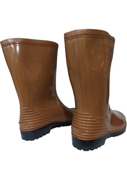 Unisex Açık Kahve Siyah Taban Kısa Yağmur Çizmesi modelleri