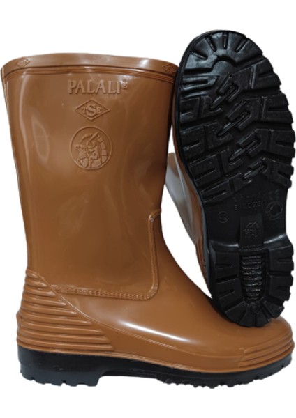 Unisex Açık Kahve Siyah Taban Kısa Yağmur Çizmesi fırsatları