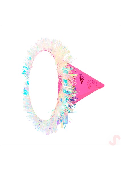 Hologram Happy Birthday Şapka, 24CM x 1 Adet - Pembe modelleri