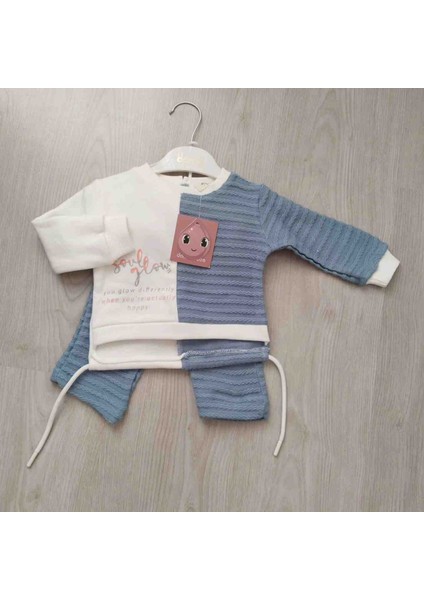 Bebe Unisex Mavi Beyaz Alt Üst Takım modelleri