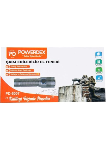 Şarjlı El Feneri Orta Boy PD-6007