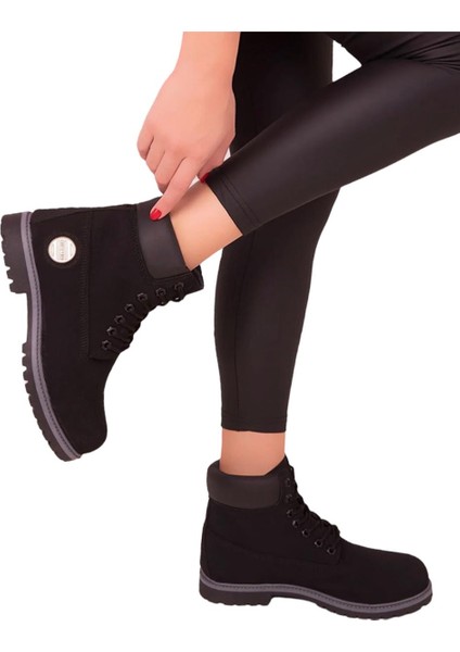 Unisex Nubuk Kışlık Bot Siyah