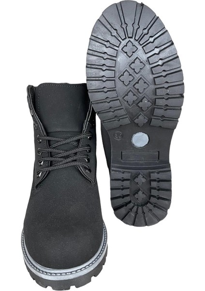 Unisex Nubuk Kışlık Bot Siyah