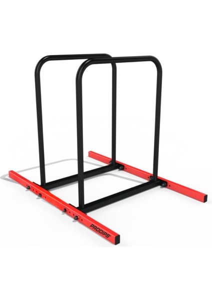 Paralel Bar Dips Çalışma Istasyonu Red Black Ayarlanabilir Mesafe