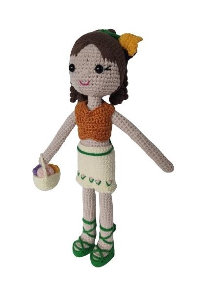 Sepetli Lale Bebek Amigurumi Organik Oyuncak fiyatları