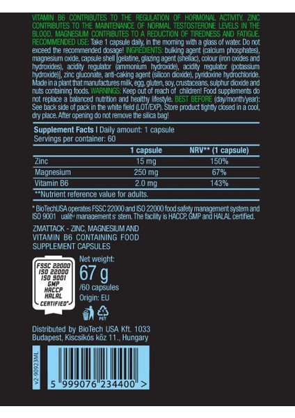 Usa Zmb - Zma 60 Kapsül fiyatları