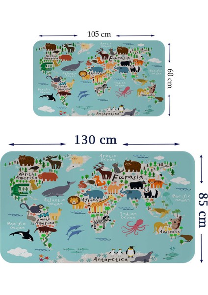 Lilafil Eğitici Dünya Haritası Dünya Atlası Çocuk ve Bebek Odası Duvar STICKER-3775