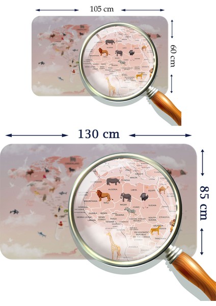 Lilafil Eğitici Dünya Haritası Dünya Atlası Çocuk ve Bebek Odası Duvar STICKER-3799