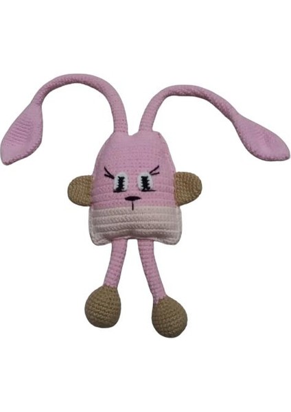 Uzun Bacak Tavşan Çıngırak Amigurumi Organik Oyuncak