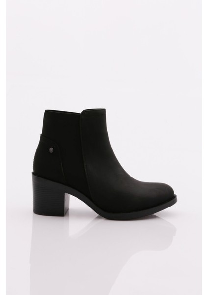 4255-2027 Kadin Yanlari Lastikli Topuklu Bot