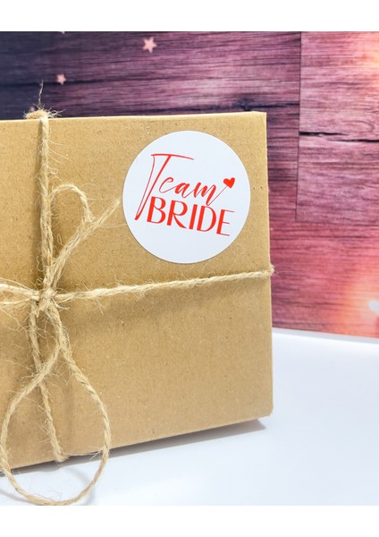 Team Brıde Yazılı Yuvarlak Yapışkanlı Etiket 5 x 5 cm 100 Adet
