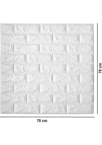 70X70CM Kendinden Yapışkanlı 3D Beyaz Duvar Kaplama Kağıdı Paneli