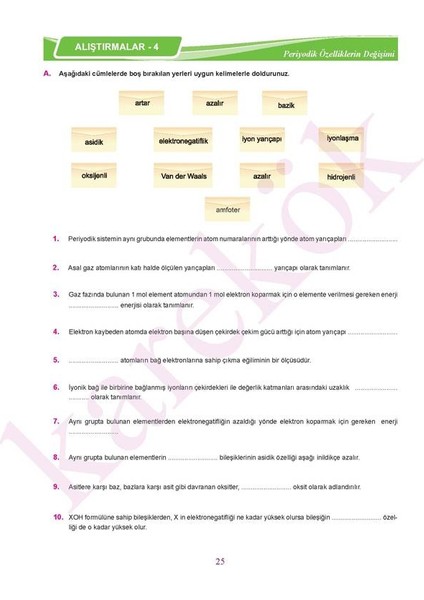 11. Sınıf Kimya Konu Anlatımı Mps (Modüler Piramit Sistemi) + Soru Bankası