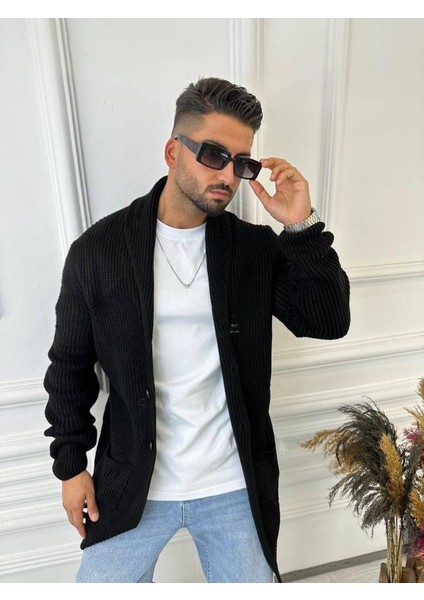 Hırka Örgülü Şal Yaka Cepli Lazer Kesim Yırtık Detaylı Tüylenmez Örgü Triko Hırka fiyatları