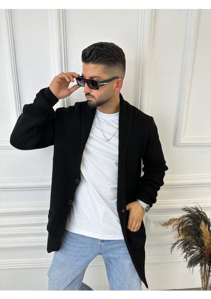 Hırka Örgülü Şal Yaka Cepli Lazer Kesim Yırtık Detaylı Tüylenmez Örgü Triko Hırka modelleri