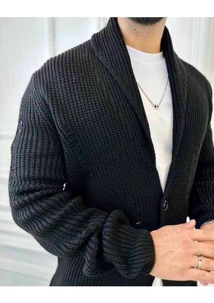 Hırka Örgülü Şal Yaka Cepli Lazer Kesim Yırtık Detaylı Tüylenmez Örgü Triko Hırka indirimleri