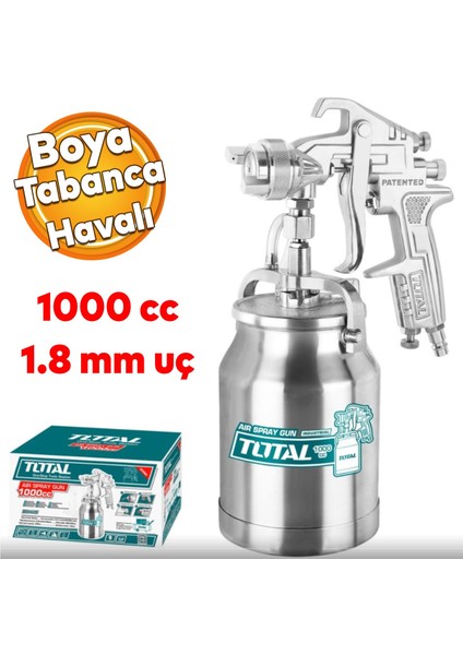 Metal Ahşap Pilastik Yüzey Boyama Tabancası Alttan Depolu Havalı Boya Tabanca 1000 cc