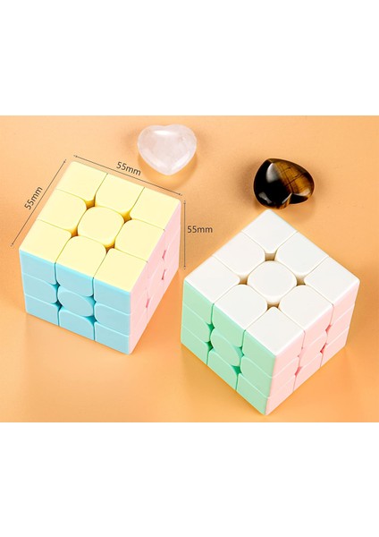 3 Adet Speed Cupe Rubik Küp Zeka Küpü 3x3 Pastel Renkler Hız Küpü,fidget Oyuncak Seyahat Zeka Oyunu