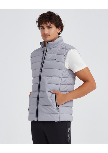 M Outerwear Padded Vest Erkek Gri S231241-035