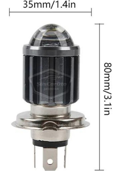 Otomobil Araç Motosiklet Mercekli Far Ampulü LED Far Çift Renk Sarı-Beyaz Csp LED Lamba Delici Yayıcı Uzun Kısa 1 Adet H4