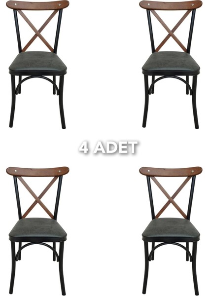 Mutfak Sandalye Cafe Sandalye Salon Sandalye Çapraz Tonet Sandalye 4 Adet