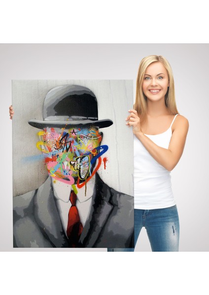 Rene Magritte Ünlü Resim “insanın Oğlu” Graffiti Pop Art TABLOSU-6316