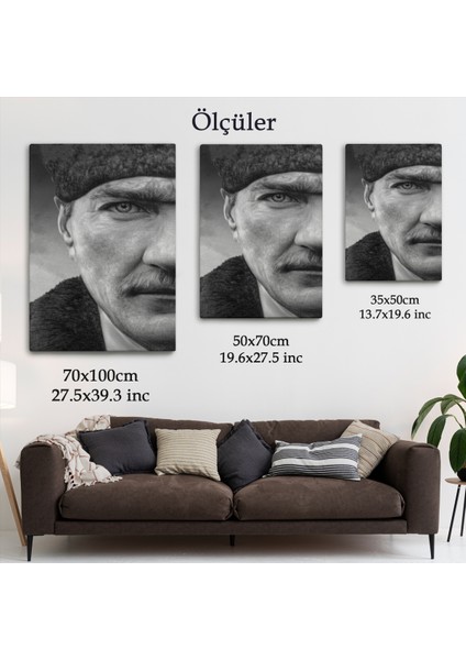 Mustafa Kemal Atatürk Siyah Beyaz TABLOSU-6303