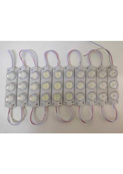 Camlı Parmak LED Lamba Beyaz 12 Volt Su Geçirmez 10,lu 3m Bantlı Kesilebilir BR0409928