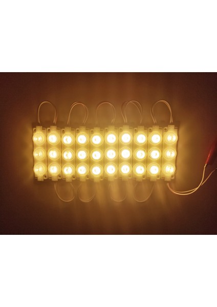 Camlı Parmak LED Lamba Amber 12 Volt Su Geçirmez 10,lu 3m Bantlı Kesilebilir 0409927