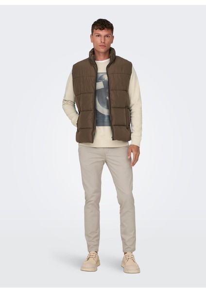 Bordo Erkek Yelek 22022232_ONSMELVIN Lıfe Puffer Vest fiyatları
