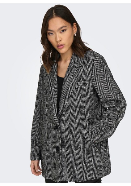 Rahat Siyah Kadın Ceket Onlcanna Wool Blazer Coat Otw