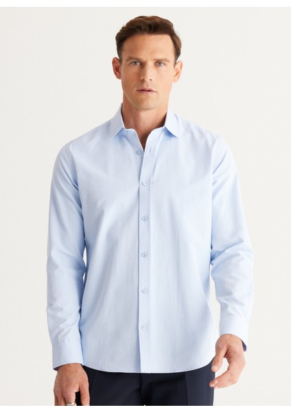 ALTINYILDIZ CLASSICS Altınyıldız Classics Slim Fit Klasik Yaka Açık Mavi Erkek Gömlek 4A2024100012