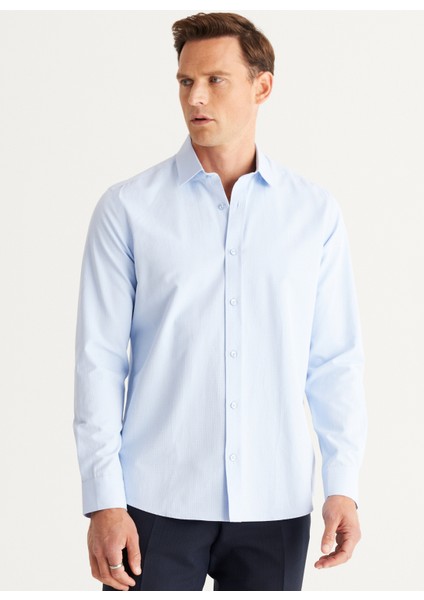ALTINYILDIZ CLASSICS Altınyıldız Classics Slim Fit Klasik Yaka Açık Mavi Erkek Gömlek 4A2024100012