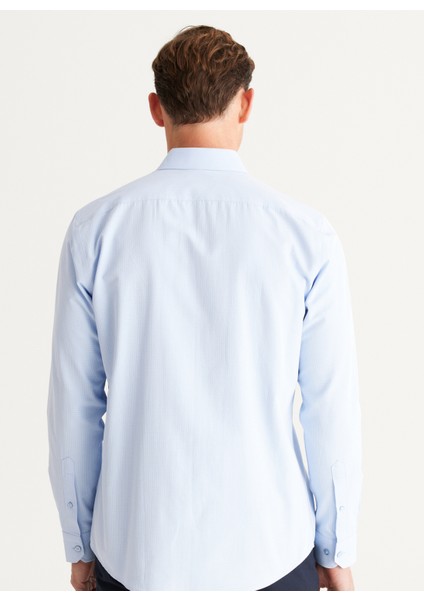ALTINYILDIZ CLASSICS Altınyıldız Classics Slim Fit Klasik Yaka Açık Mavi Erkek Gömlek 4A2024100012