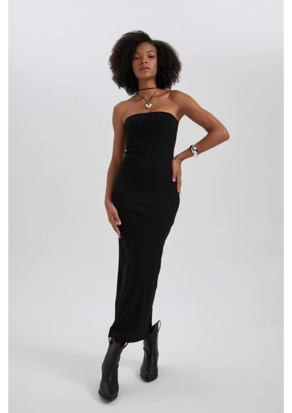 Straplez Fitilli Kaşkorse Maxi Elbise B6706AX23AU fiyatları