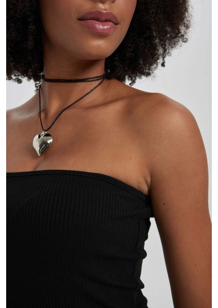 Straplez Fitilli Kaşkorse Maxi Elbise B6706AX23AU fırsatları