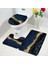5239K-3PCS Set 45X75CM-17.7X29.5IN Soyut Mermer Banyo Paspas Setleri Modern Geometrik Altın Çizgiler Mavi Doku Desenli Banyo Dekor Halı Kaymaz Halılar Tuvalet Kapağı (Yurt Dışından) 5