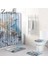 Stil 5 Küçük Boy Zeegle Mermer Desen Banyo Paspası Duş Perdesi Seti Kaymaz Ayaklı Halı Kapak Tuvalet Kapağı Banyo Paspası Duş Perdesi ile (Yurt Dışından) 2