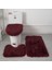 Şarap Kırmızı 3 Adet/takım Peluş Banyo Banyo Paspas Seti Kaymaz Tuvalet Halıları ve Tuvalet Çıtası Yumuşak Kabartmak Duş Halı Paspaslar Banyo Için (Yurt Dışından) 1