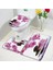 601X-3PCS Set 45X75CM-17.7X29.5IN Mor Orkide Zen Banyo Paspasları Setleri Beyaz Mum Siyah Masaj Taşı Asya Spa Modern Kapı Kilim Ev Banyo Dekor Tuvalet Kapağı Mat (Yurt Dışından) 1