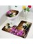 601X-3PCS Set 45X75CM-17.7X29.5IN Mor Orkide Zen Banyo Paspasları Setleri Beyaz Mum Siyah Masaj Taşı Asya Spa Modern Kapı Kilim Ev Banyo Dekor Tuvalet Kapağı Mat (Yurt Dışından) 2
