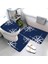 LK8-4575-220409 (174 Üç Parçalı Set Lacivert Denizcilik Serisi Banyo Halıları ve Paspasları Banyo Paspasları Üç Parçalı Set Banyo Ürünleri Banyo Paspasları Özelleştirilebilir (Yurt Dışından) 3
