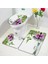 3937YY-3 Adet Set 75X45CM-29.5X17.7IN Yeşil Bambu Zen Banyo Paspas Seti Orkide Lotus Masaj Taş Asya Spa Kapı Pedi Modern Banyo Dekor Kaymaz Halı Tuvalet Kapağı Mat (Yurt Dışından) 1