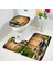 3937YY-3 Adet Set 75X45CM-29.5X17.7IN Yeşil Bambu Zen Banyo Paspas Seti Orkide Lotus Masaj Taş Asya Spa Kapı Pedi Modern Banyo Dekor Kaymaz Halı Tuvalet Kapağı Mat (Yurt Dışından) 3