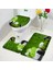 3937YY-3 Adet Set 75X45CM-29.5X17.7IN Yeşil Bambu Zen Banyo Paspas Seti Orkide Lotus Masaj Taş Asya Spa Kapı Pedi Modern Banyo Dekor Kaymaz Halı Tuvalet Kapağı Mat (Yurt Dışından) 4